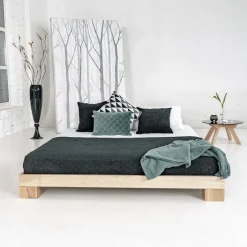 Letto sommier in legno massello Edvin Natural
