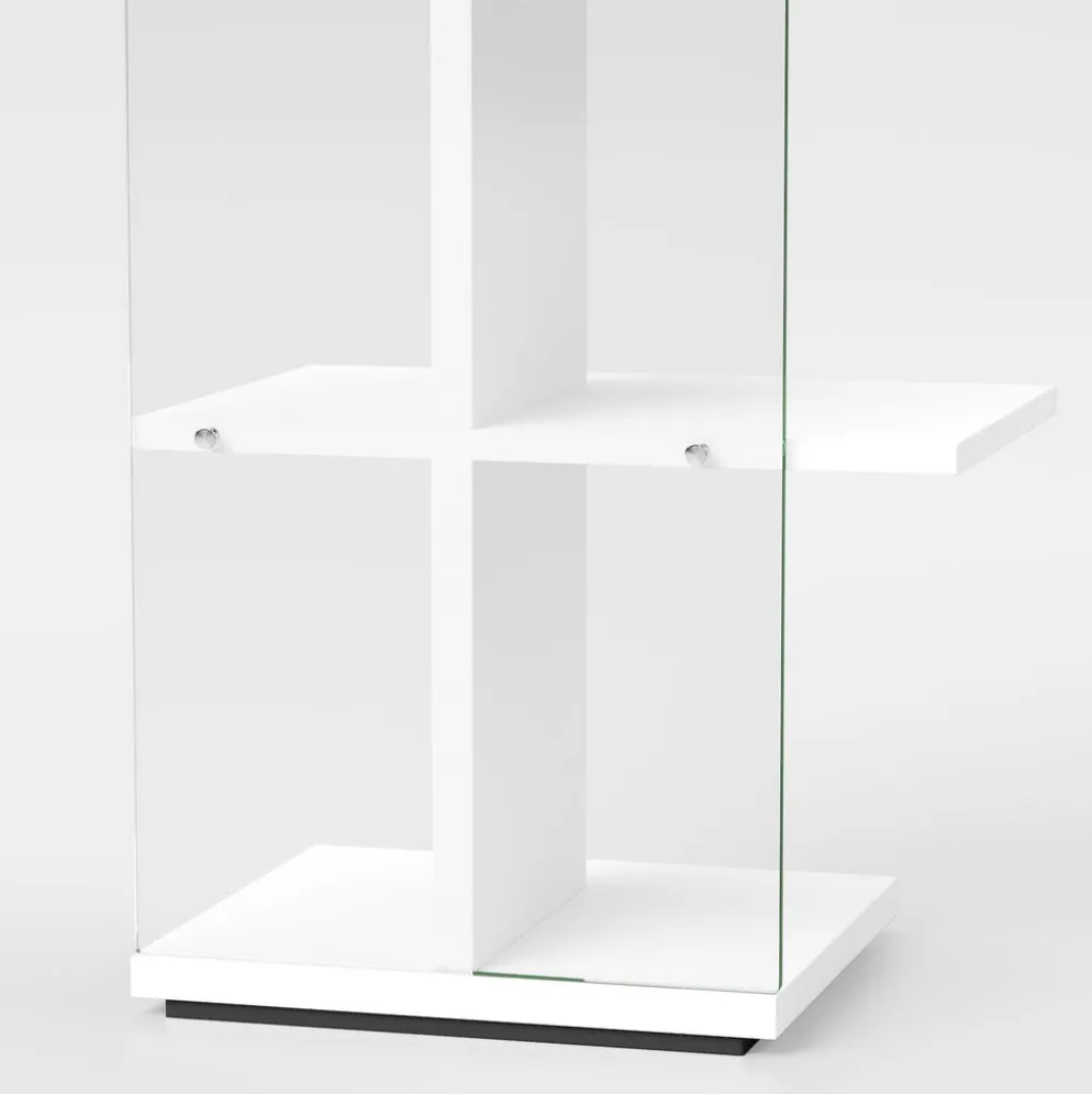 Libreria a colonna in vetro e legno Laddy