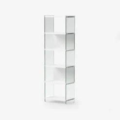 Libreria a colonna Tibor202 in vetro e laminato 202 cm