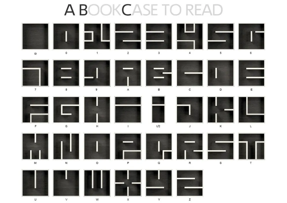 Libreria a cubi da parete lettere alfabeto ABC CIAO