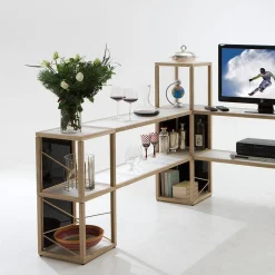 Libreria angolare in rovere naturale Castelli 4