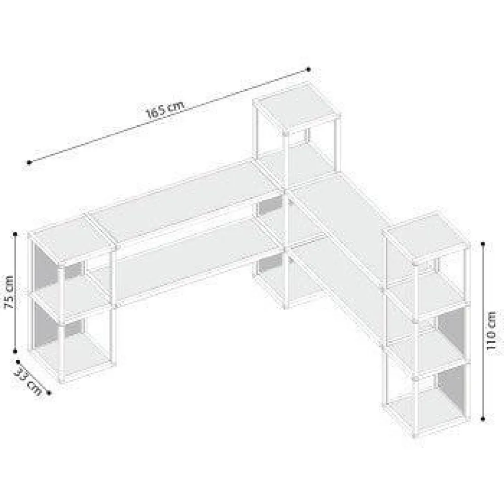 Libreria angolare in rovere naturale Castelli 4