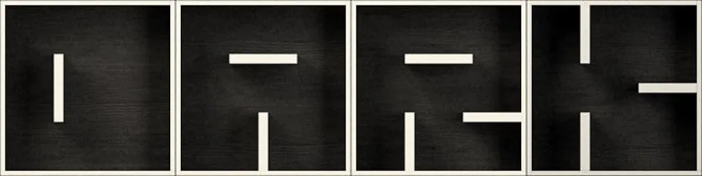 Libreria modulare a lettere in laminato ABC DARK