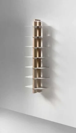 Libreria sospesa a parete in legno Zia Bice