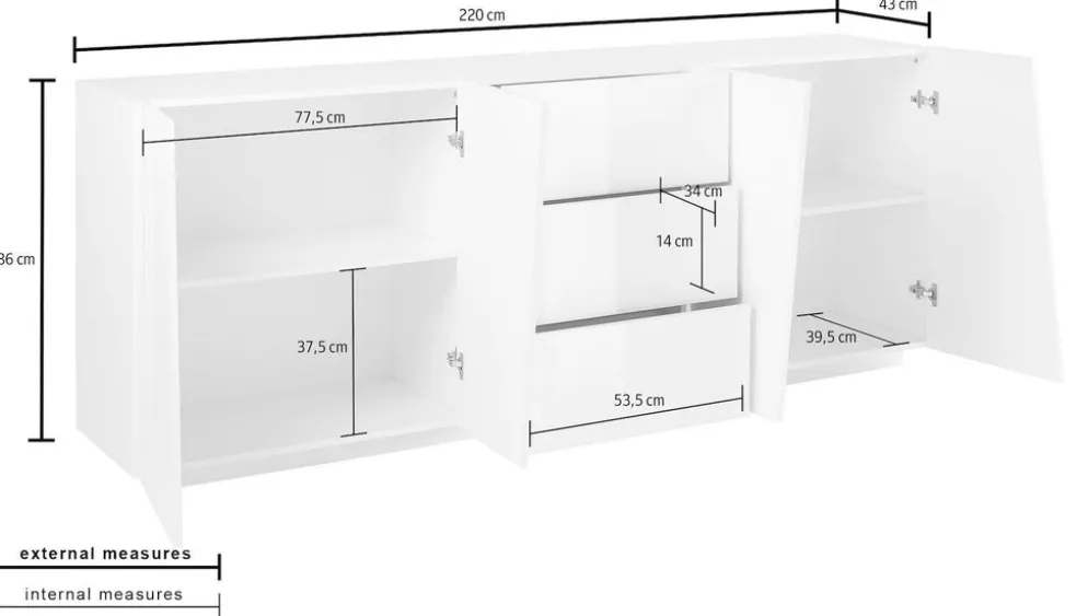 Madia moderna Annabel 4A/3C White