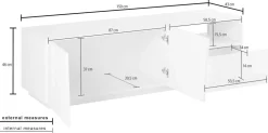 Madia porta TV Annabel 2A/1C/1V Slate
