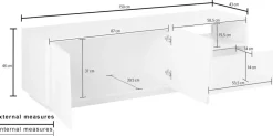 Madia porta TV Annabel 2A/1C/1V White