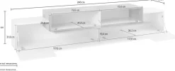 Mobile porta TV 240 cm Krisen Maple