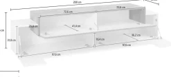 Mobile porta TV 200 cm Krisen Maple