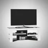 Mobile porta TV design Trix in legno bianco e vetro