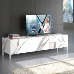 Mobile porta TV Melbourne Marble
