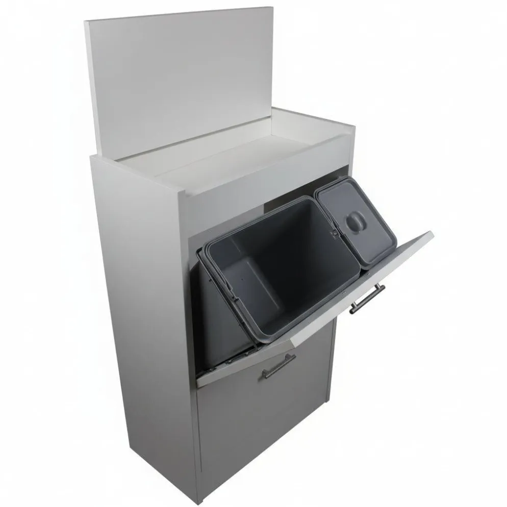 Mobile raccolta differenziata Gea in legno 4 secchi