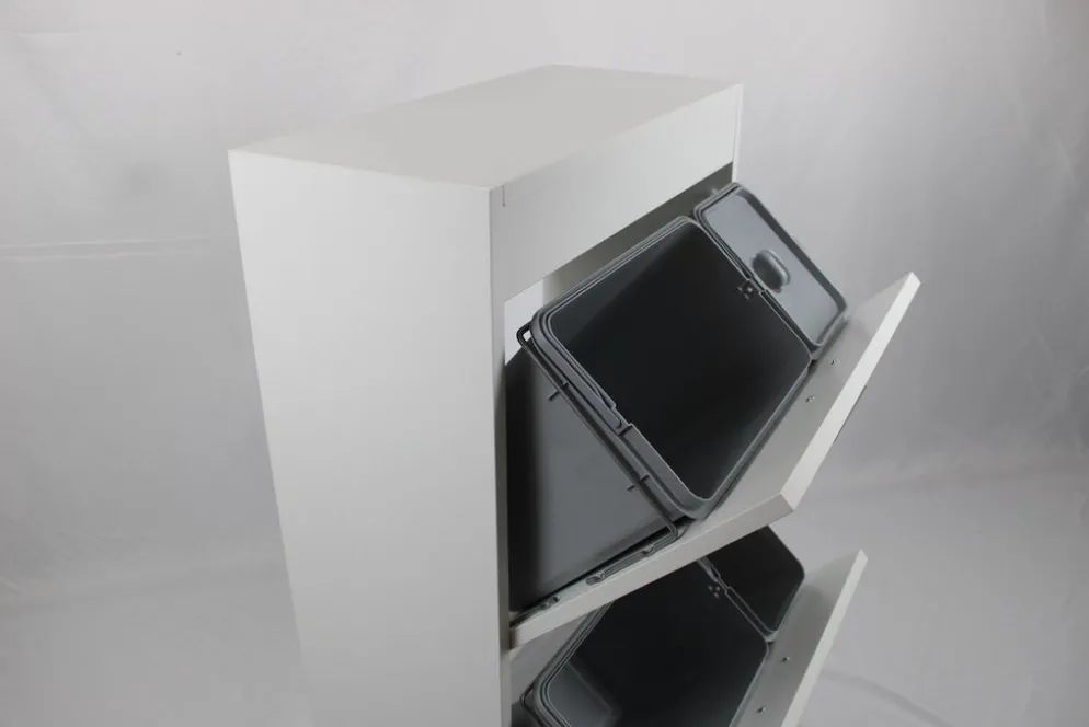 Mobile raccolta differenziata Gea in legno 4 secchi