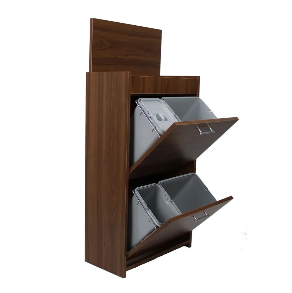 Mobile raccolta differenziata Gea in legno 4 secchi
