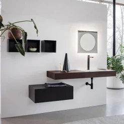 Mobili bagno in legno Qubo 2 di Loetrà