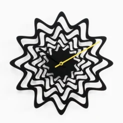 Orologio da parete Flux in metallo Nero Bianco