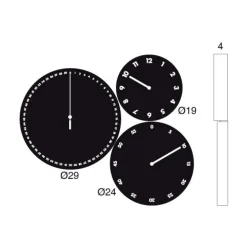 Orologio moderno da parete H:M:S: a tre dischi