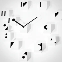 Orologio parete RND_Time Optical a cubetti da fissare a muro
