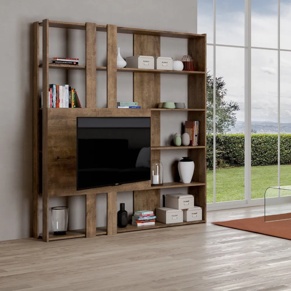 Parete attrezzata con libreria Inedditah M