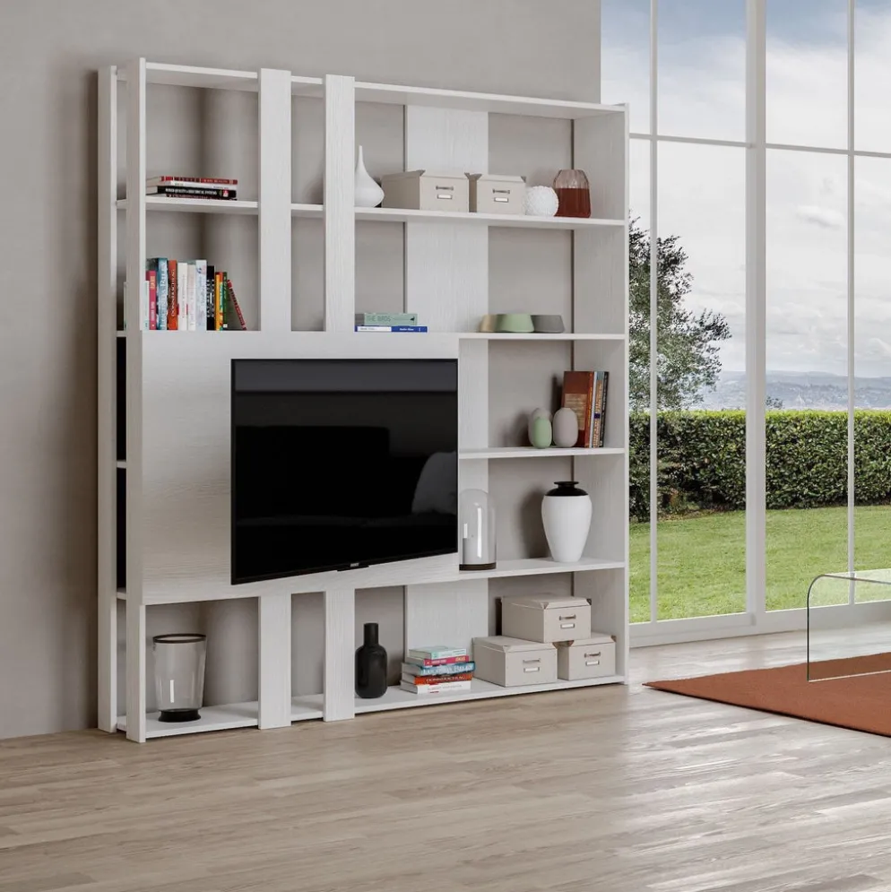 Parete attrezzata con libreria Inedditah M