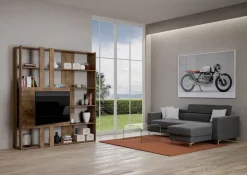 Parete attrezzata con libreria Inedditah M