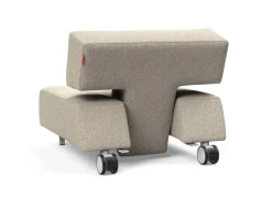 Poltrona con ruote trasformabile in pouf Longhorn
