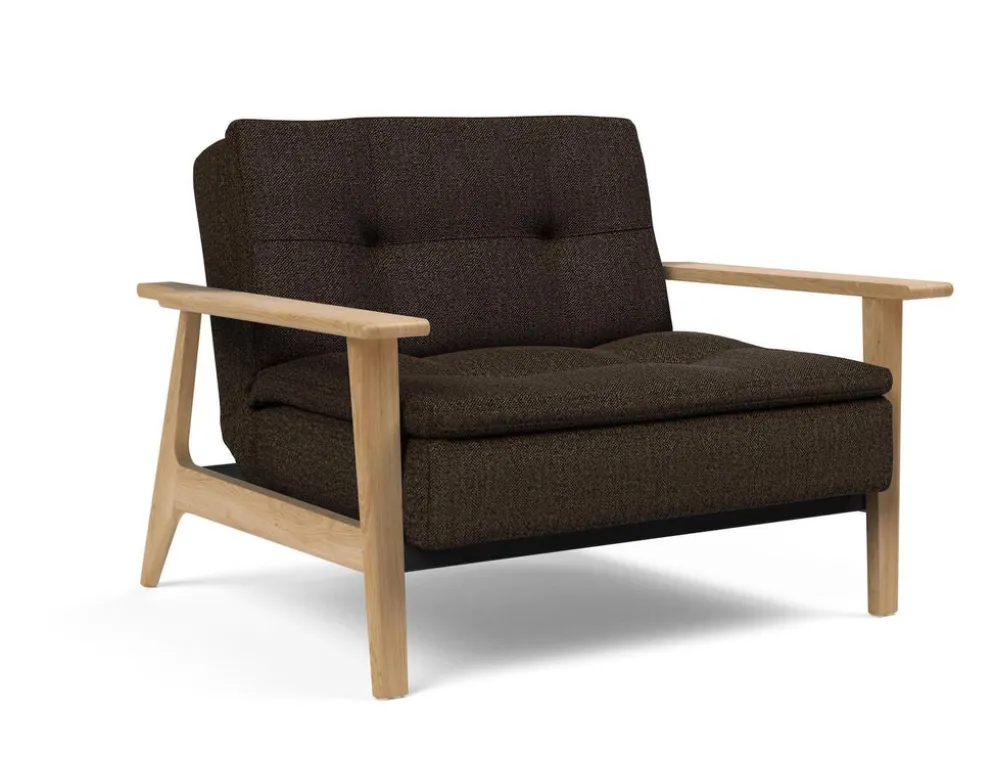 Poltrona design Dublexo Frej con braccioli in legno