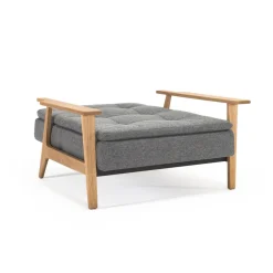 Poltrona design Dublexo Frej con braccioli in legno