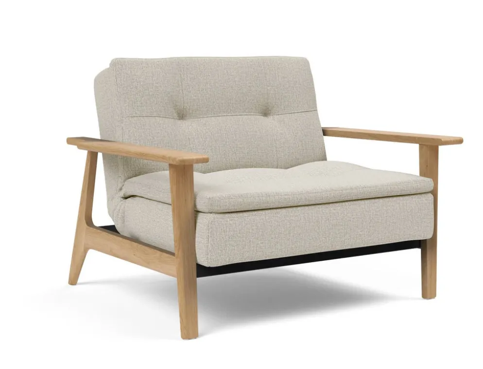 Poltrona design Dublexo Frej con braccioli in legno