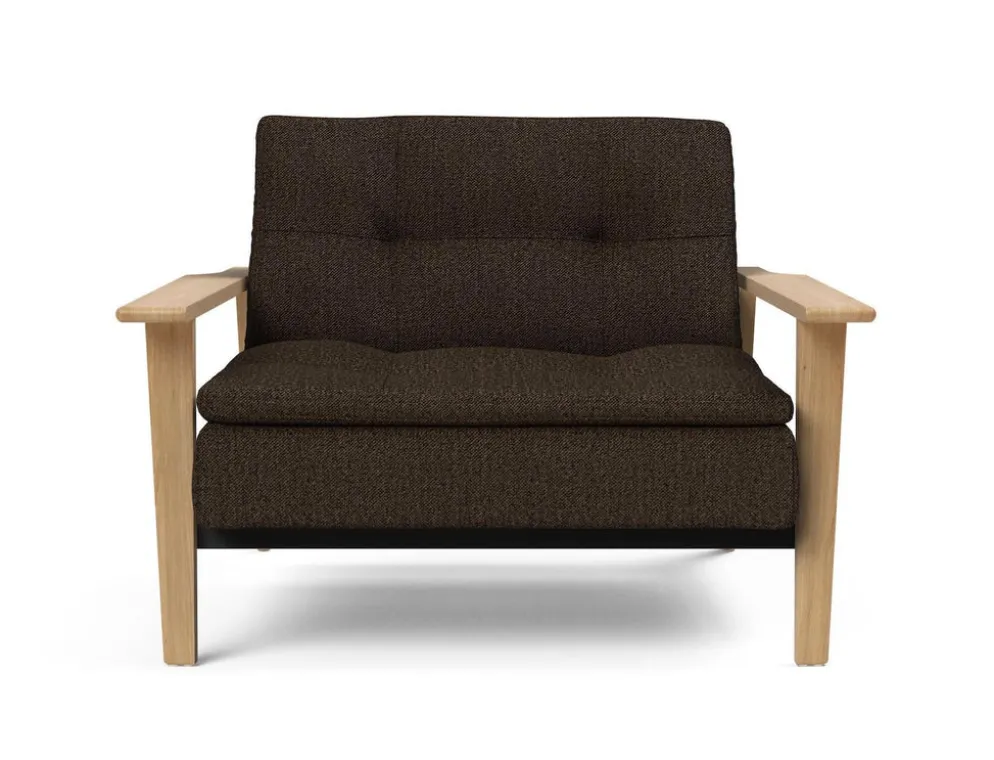 Poltrona design Dublexo Frej con braccioli in legno