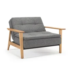 Poltrona design Dublexo Frej con braccioli in legno
