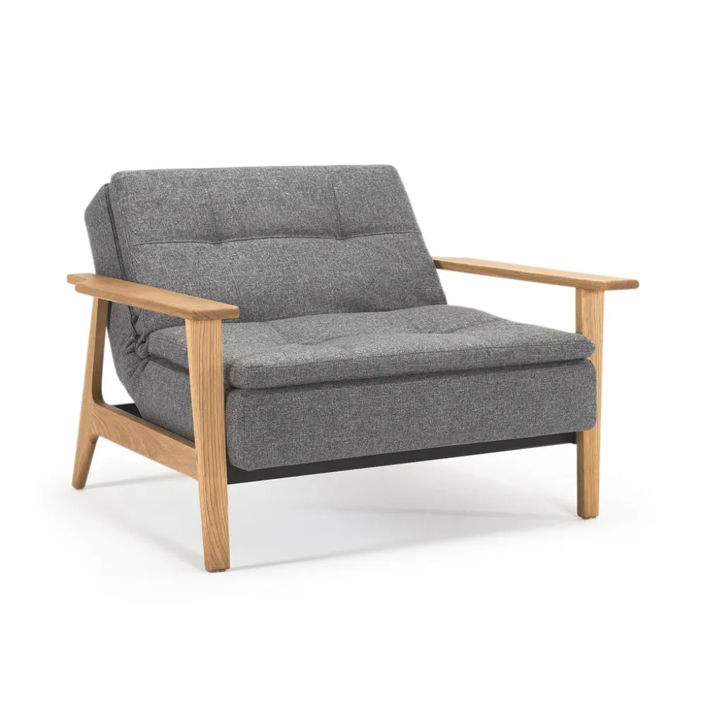 Poltrona design Dublexo Frej con braccioli in legno