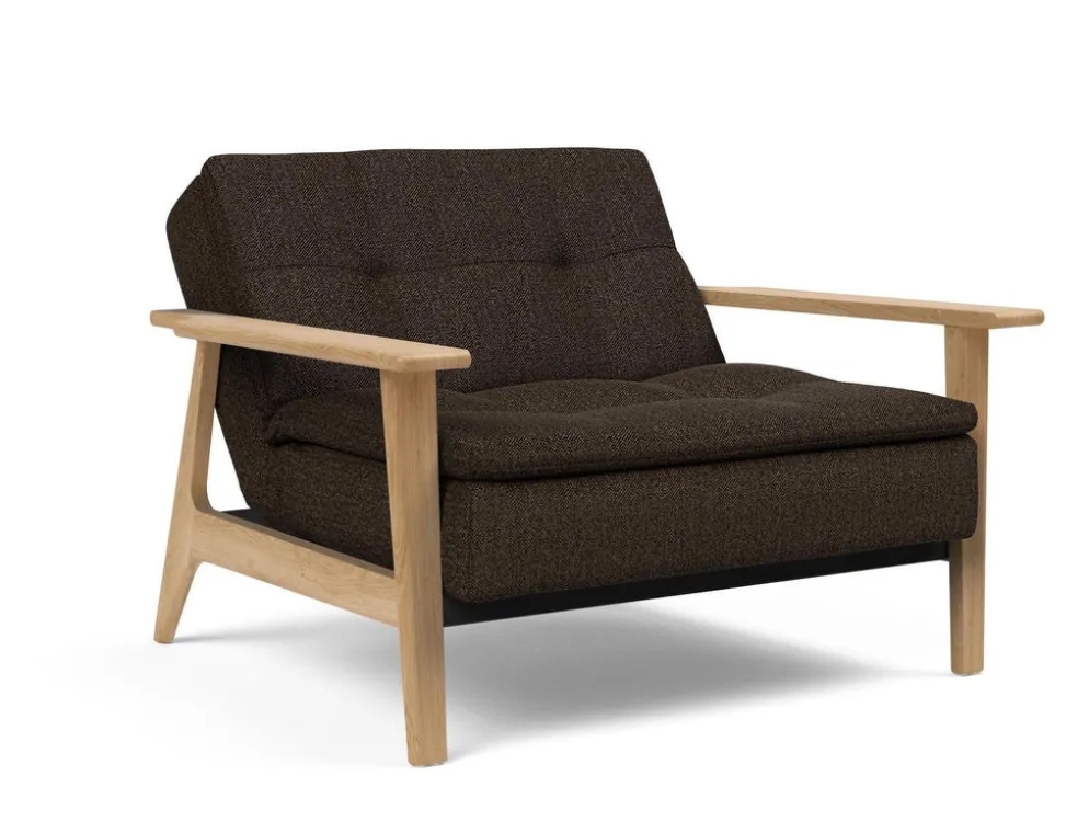 Poltrona design Dublexo Frej con braccioli in legno