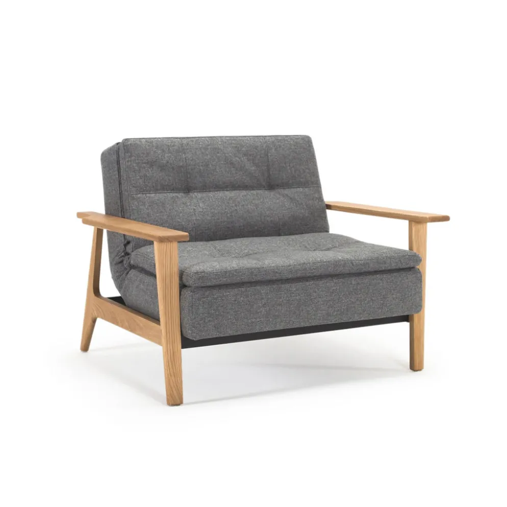 Poltrona design Dublexo Frej con braccioli in legno