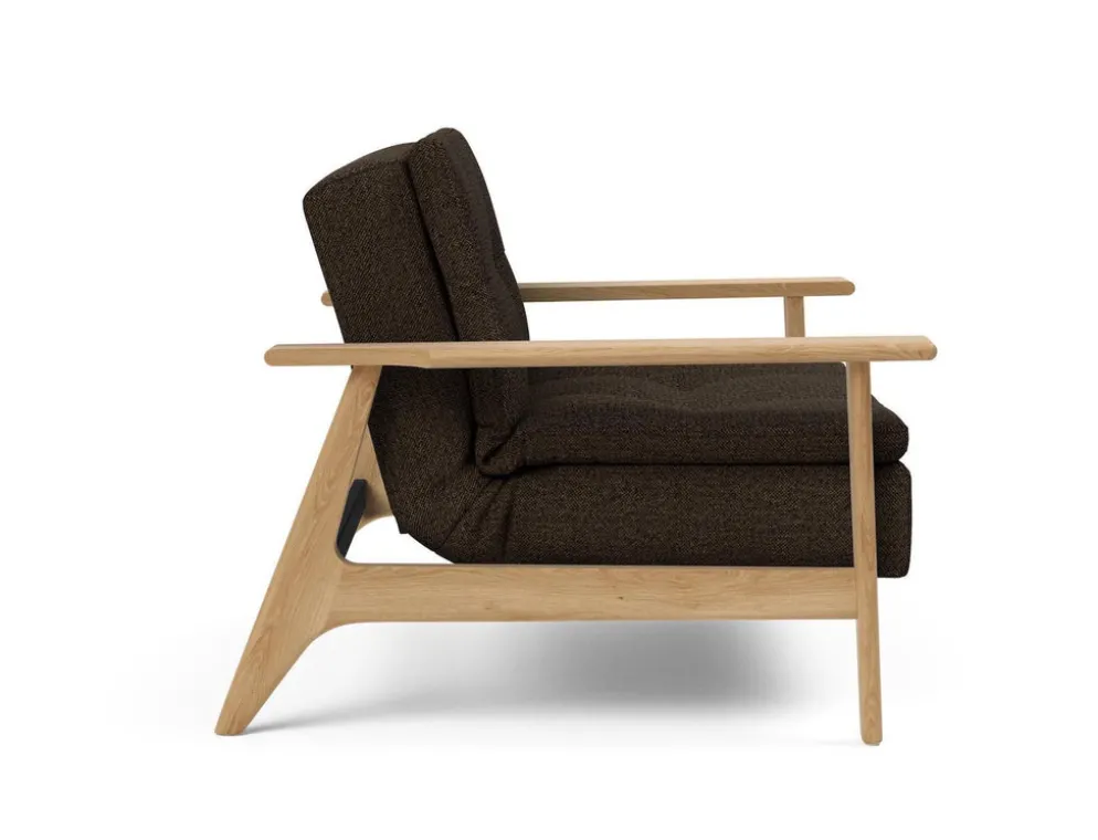 Poltrona design Dublexo Frej con braccioli in legno