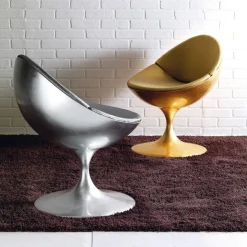 Poltrona design in alluminio Luna