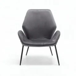 Poltrona Elvara in velluto con gambe in metallo nero
