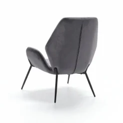Poltrona Elvara in velluto con gambe in metallo nero