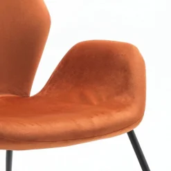 Poltrona Elvara in velluto con gambe in metallo nero