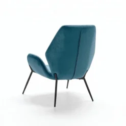 Poltrona Elvara in velluto con gambe in metallo nero
