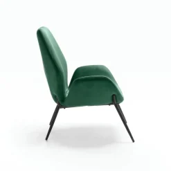 Poltrona Elvara in velluto con gambe in metallo nero