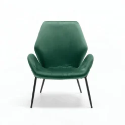Poltrona Elvara in velluto con gambe in metallo nero