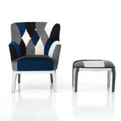 Poltrona e pouf patchwork Axel