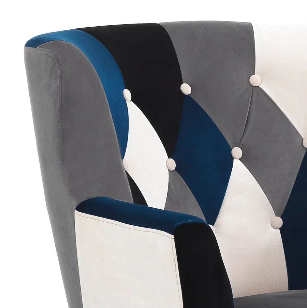 Poltrona e pouf patchwork Axel