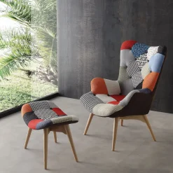 Poltrona patchwork per camera letto o soggiorno Kaunas