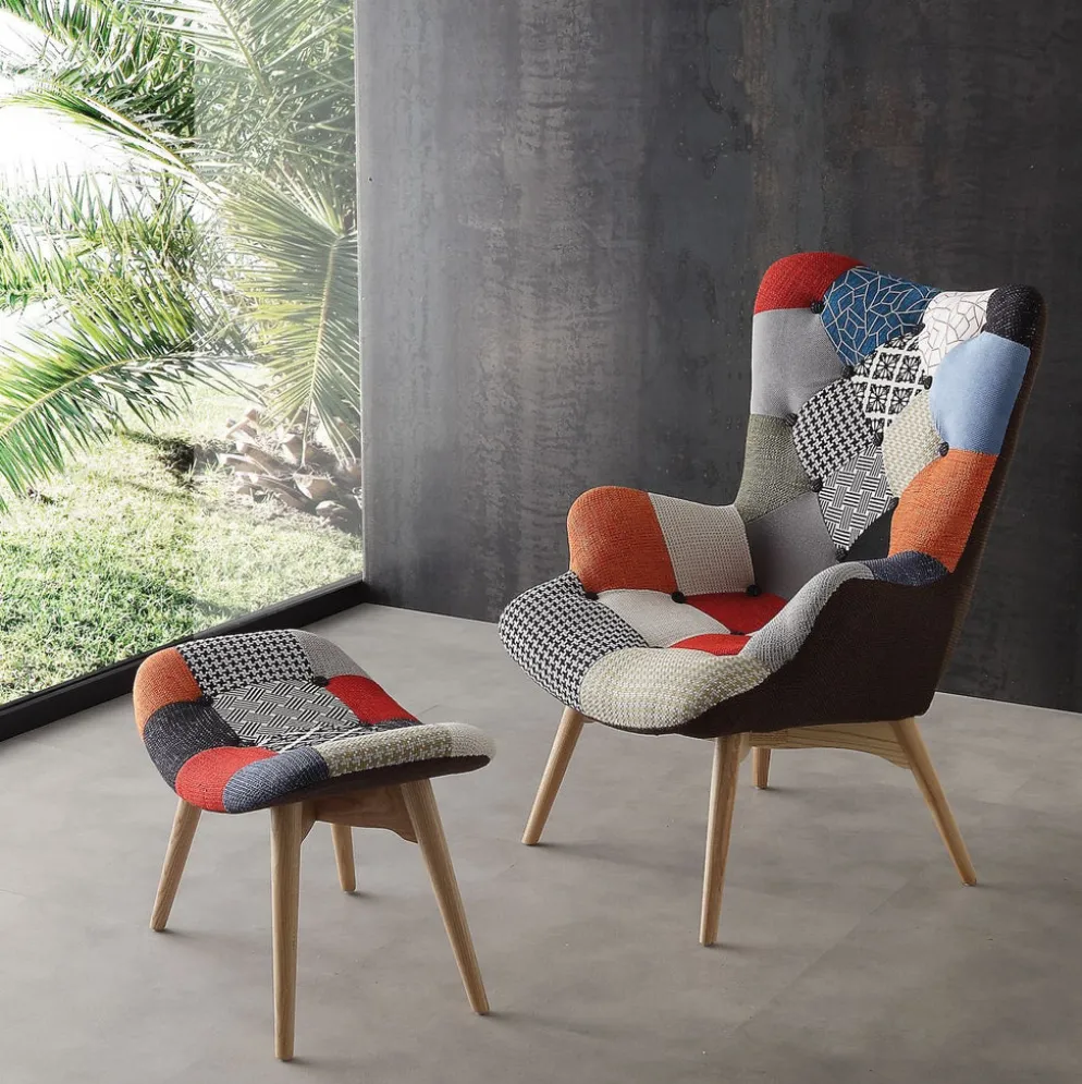 Poltrona patchwork per camera letto o soggiorno Kaunas
