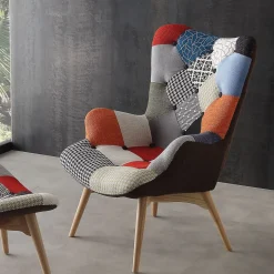 Poltrona patchwork per camera letto o soggiorno Kaunas
