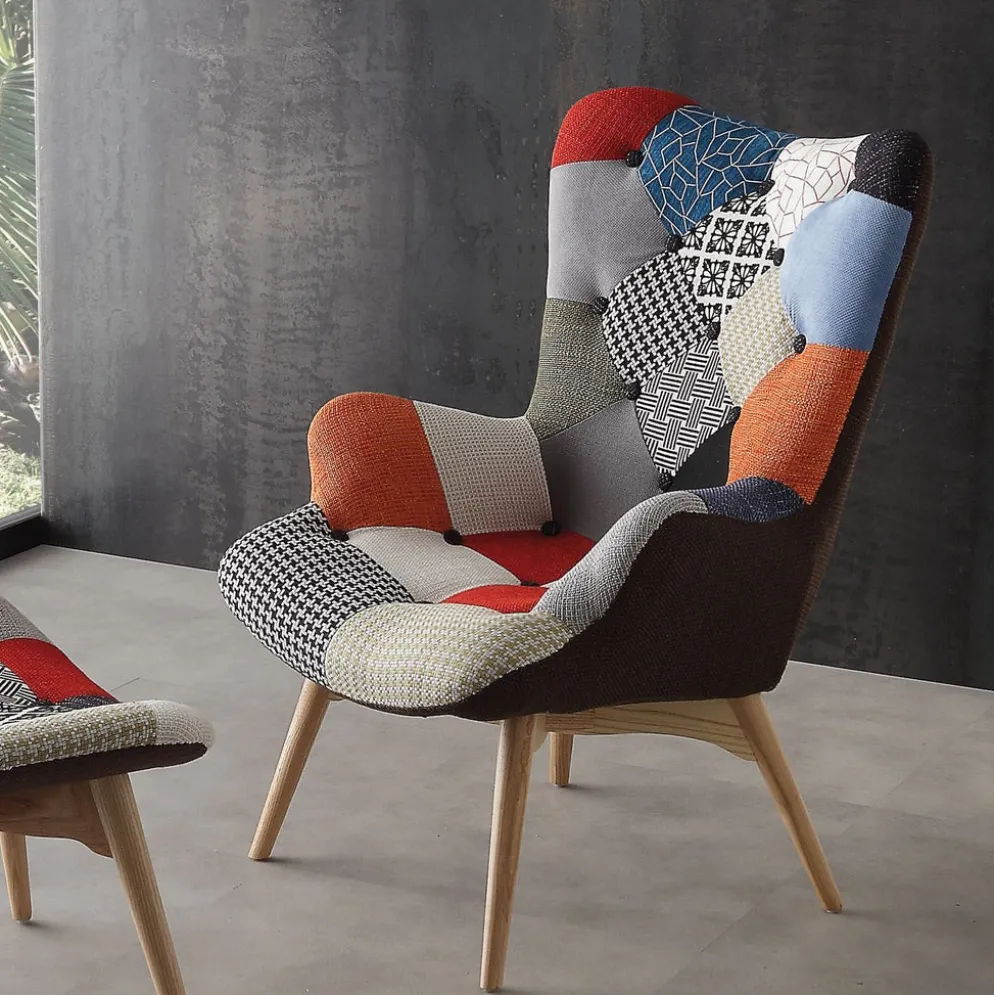 Poltrona patchwork per camera letto o soggiorno Kaunas