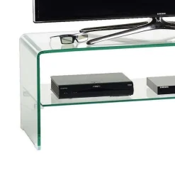 Porta TV in vetro curvato trasparente Fancy 110