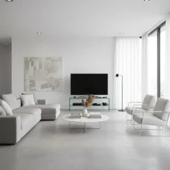 Porta TV in vetro curvato trasparente Fancy 110